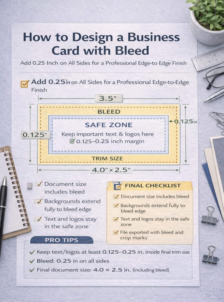 How to Design a Business Card with Bleed (and Why It Matters)