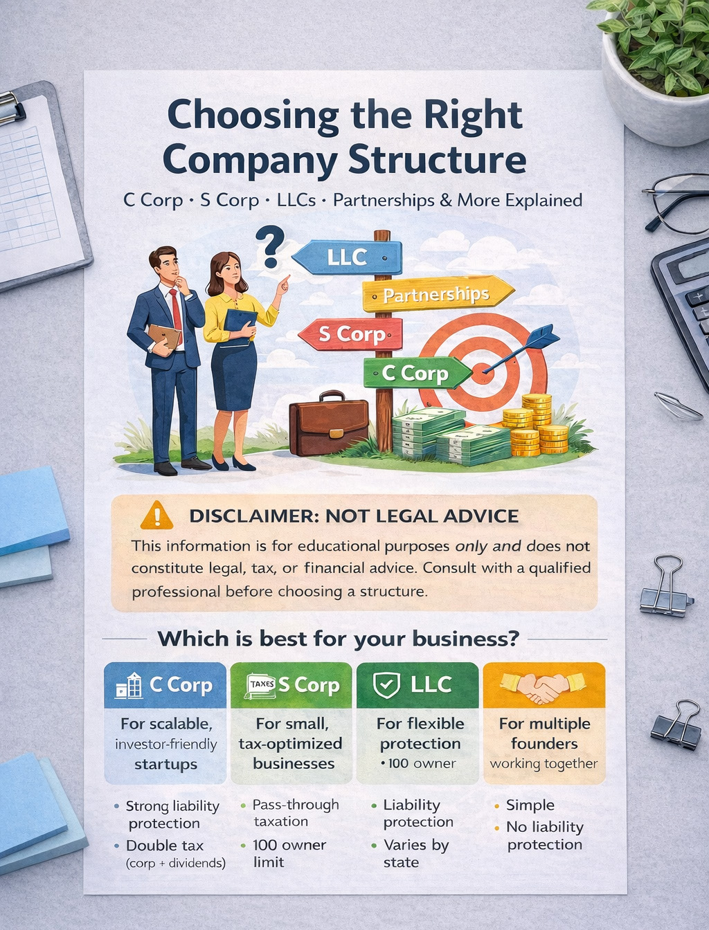 Company structure types infographic